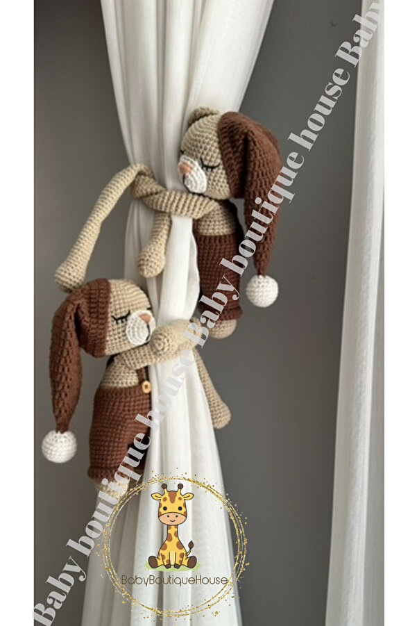 BABYBOUTİQUEHOUSE UYKUCU AYICIK 2Lİ PERDE TUTUCU
