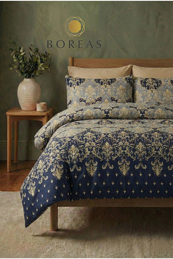 Boreas Home Gülce Çarşafı Lastikli Çift Kişilik Nevresim Takımı