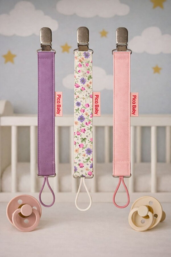 Pico Baby Emzik Askısı - Emzik Zinciri - Emzik Tutacağı 3'lü Set