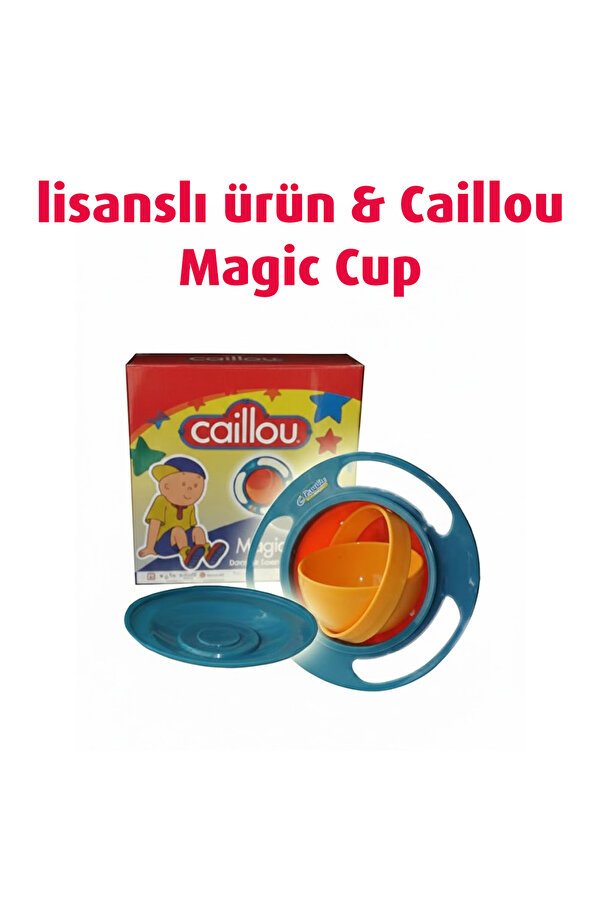 Caillou Dökülmeyen Mama Tabağı Evrensel 360 Derece Dönen Yemek Kabı ve Mama Kabı / Lisanslı Ürün