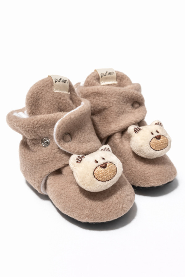 pufien Bebek Pandufu, Peluş Oyuncaklı Bebek Ev Ayakkabısı, Kaydırmaz Tabanlı, 100% Pamuk Astarlı