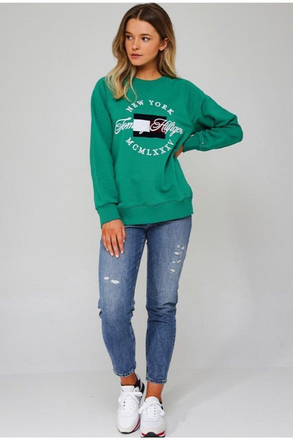 Tommy Hilfiger Lola Logo Bordered Crew Neck Sweatshirt Regular Fit Trendyol
