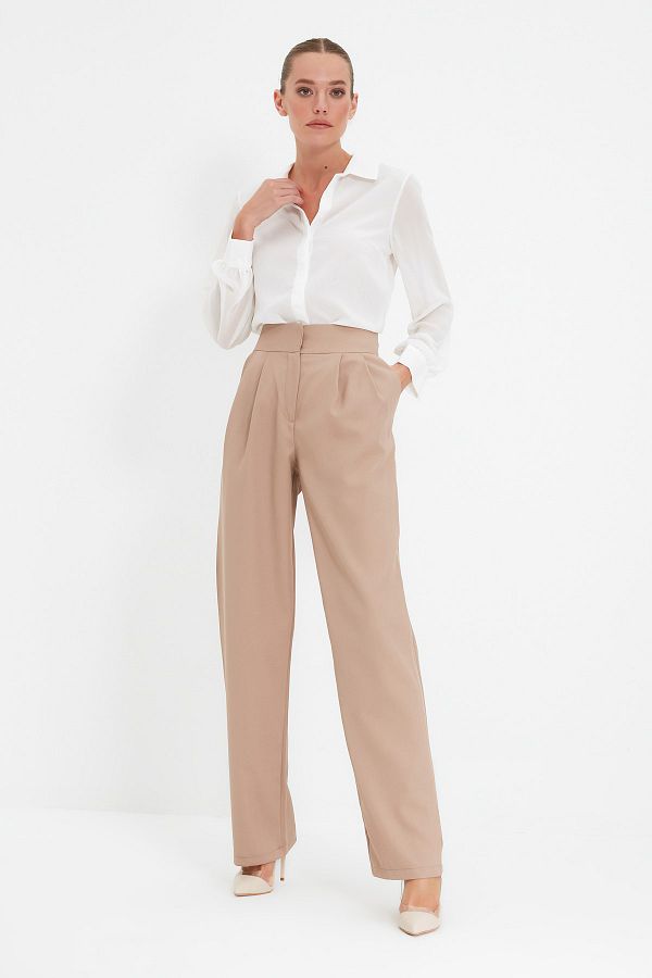 Trendyol Collection-Norkové široké plisované kalhoty TWOSS19WX0017 1