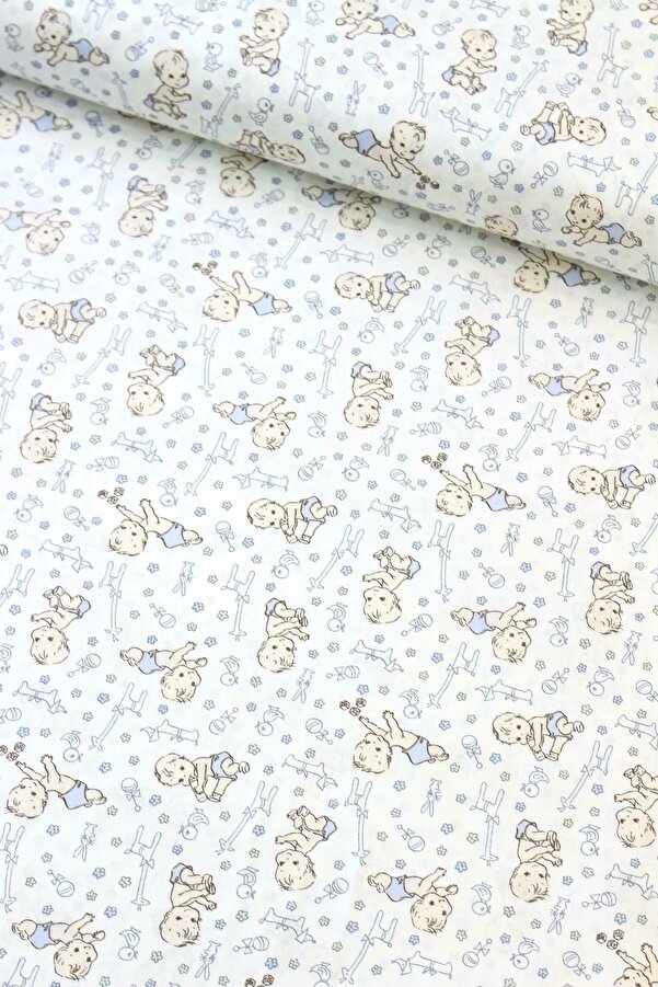 daisy star Mavi Bebek Poplin Kumaş