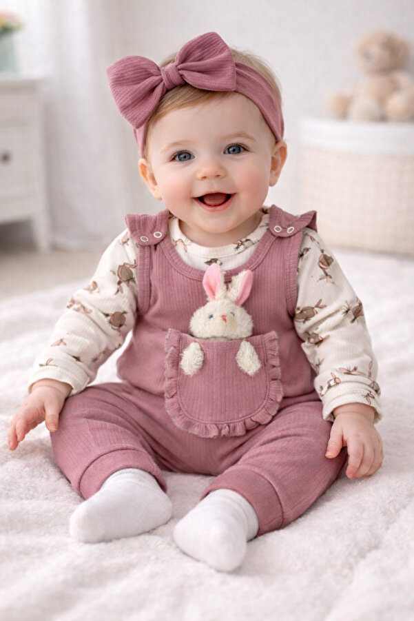 bebekyol Oyuncaklı Kız Bebek Takım (bandanasız)