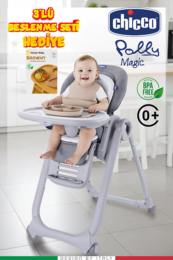 Chicco Polly Magic Mama Sandalyesi & Ana Kucağı Beslenme Seti HEDİYELİ