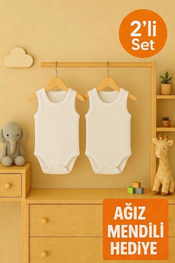 GEZEGENX Bebek Zıbın 2li %100 Pamuk Waffle Kumaş Bisiklet Yaka Çıtçıtlı Body Zıbın atlet Yeni doğan Kız Erkek