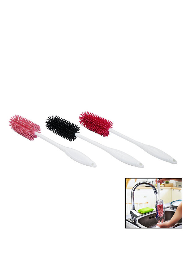 Greathings PLASTLİFE- KP-139 ŞİŞE & BİBERON TEMİZLEME FIRÇASI SİLİKON ( TERMOS & SÜRAHİ & KAVANOZ & KETTLE &