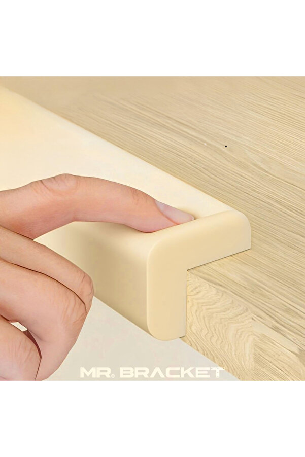 MR.BRACKET 2 m. Hazır Yapışkanlı Krem Yumuşak Kauçuk Bebek Kenar Koruyucu Kalın Form- Masa Köşe Koruma Güvenlik