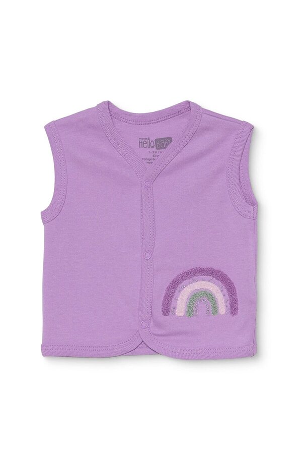 ebebek Hello Baby HelloBaby Kız Bebek Yelek Gökyüzü Baskılı Çıtçıtlı V Yaka Atlet