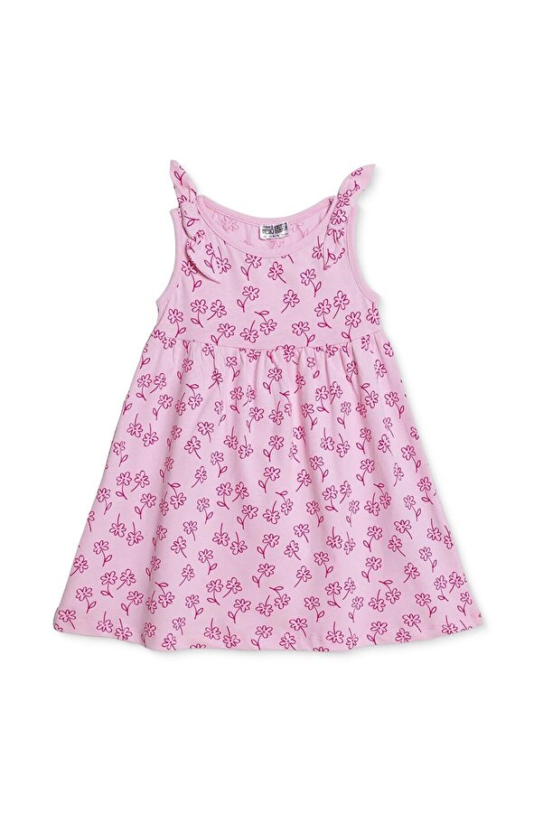 ebebek Hello Baby HelloBaby Kız Bebek Elbise Çiçek Baskılı Bisiklet Yaka İp Askılı