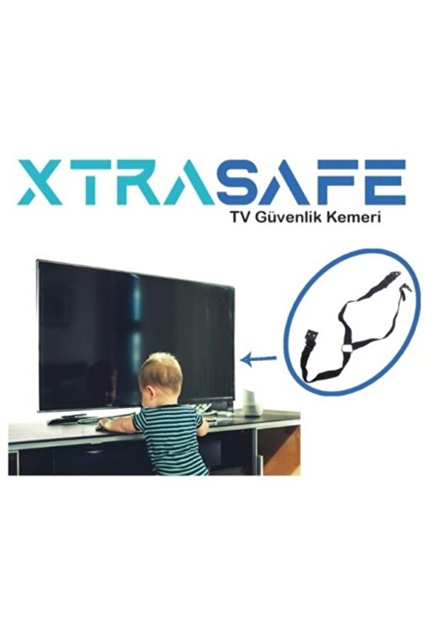 Xtrasafe Tv Güvenlik Kemeri – Deprem Ve Çocuk Güvenliği Için – 15”-80” Tv Uyumlu – Metal Ve Halkalı