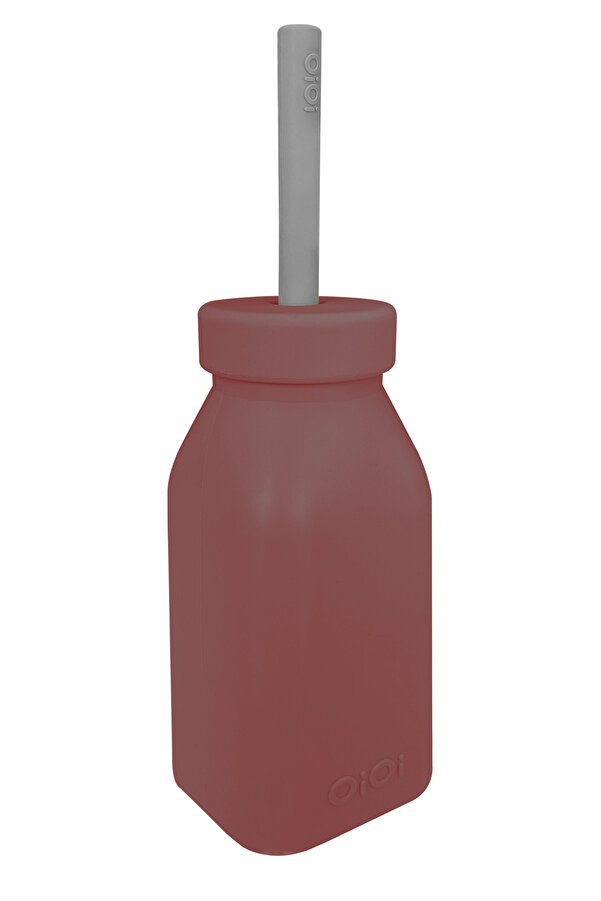 OiOi Şişe + Pipet - Velvet Rose / Powder Grey