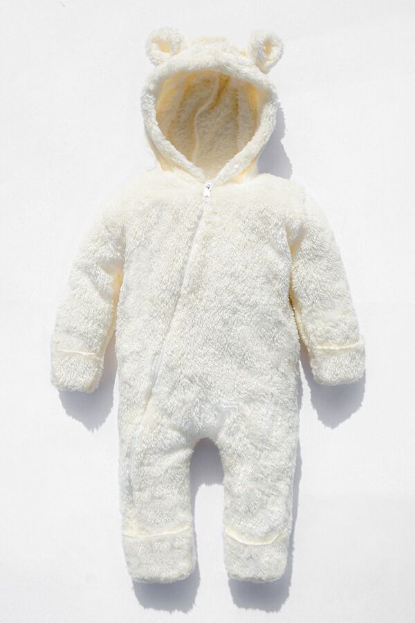 ipek atlas Erkek Kız Bebek Peluş Fermuarlı Uzun Kollu Kışlık Tulum