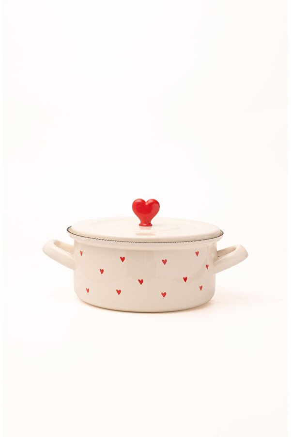 EMAYlab Cupid 18cm Kısa Emaye Tencere (1.5 LİTRE)