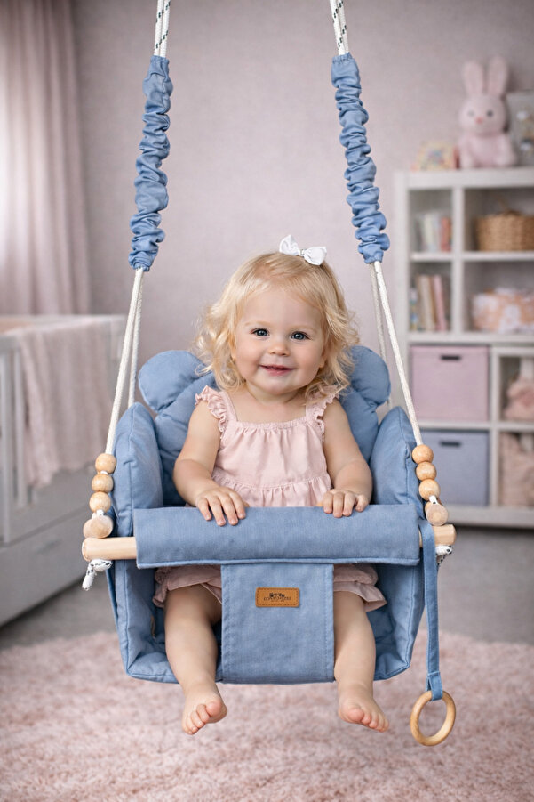 ConconBebe Çocuk Pufy Emniyet Kemerli Salıncak Çocuk Salıncak