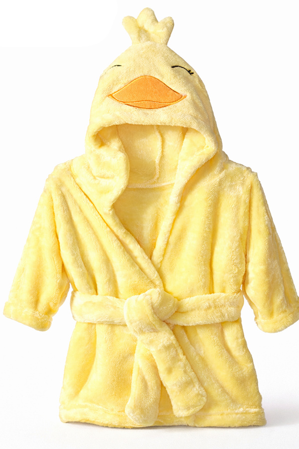 Moky Design Civciv Desenli %100 Pamuk 0-9 Ay Bebek Bornozu Kapüşonlu, Yeni Doğan Hediyelik