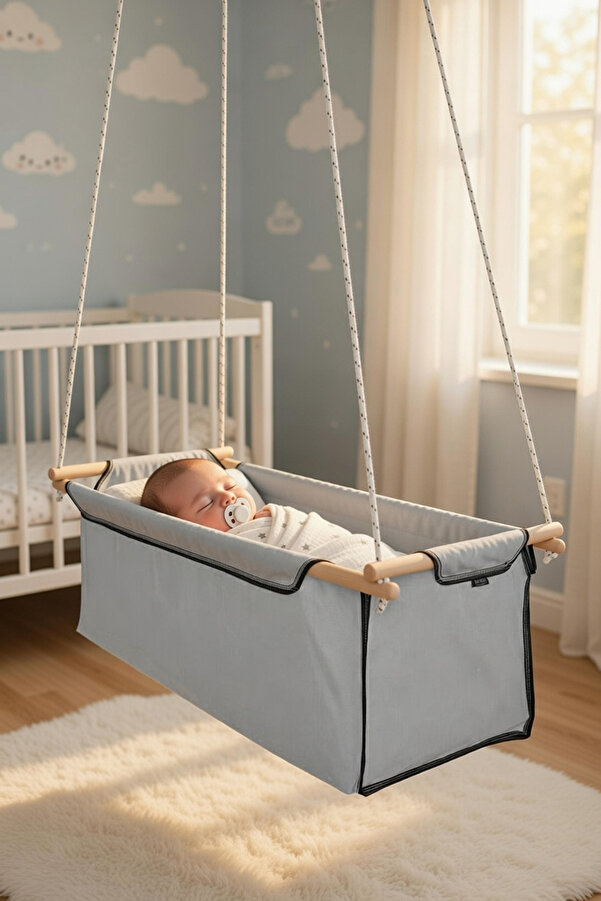 Bundeba Sally Gri Salıncak Bebek Çocuk Salıncağı Hamak Beşik Bebek Hamağı Çingene Beşiği Salıncağı