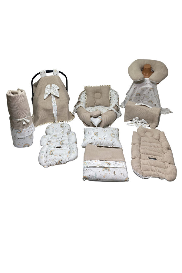 Happy Baby Dikiş Atölyesi 13’lü Babynest Puset Örtüsü Alt Açma Emzirme Yastığı Ana Kucağı Bebek Arabası Minderi Anne Yanı