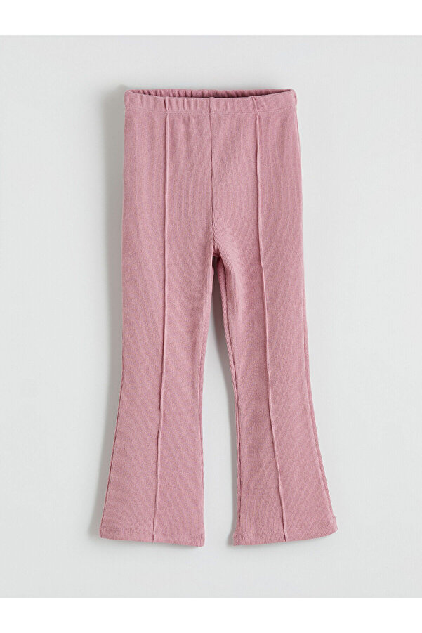 LC Waikiki Esse Collection Lila Fitilli İspanyol Paça Kız Çocuk Tayt