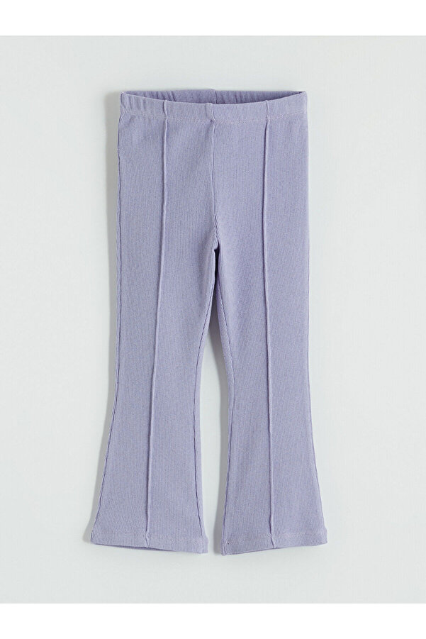 LC Waikiki Meral Collection Lila Fitilli İspanyol Paça Kız Çocuk Tayt