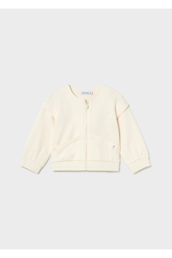 Mayoral Kız Bebek Fermuarlı Sweatshirt Ekru 1491