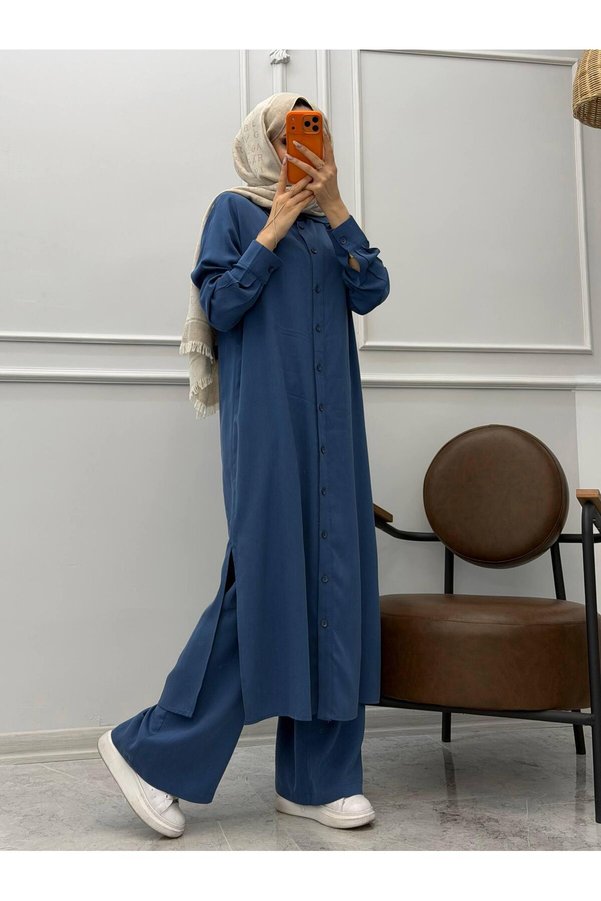 Butik Kardelen Camelya Buttoned Double Suit with Slit Detail 10824
