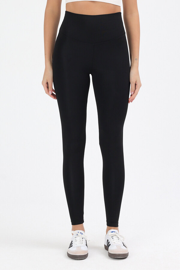Geco Women's Black Premium High-Waisted Black Sports Leggings – Stretchy & Fit