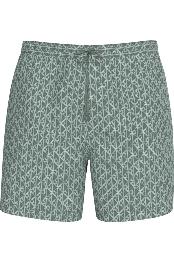 Calvin Klein Men's Mid Waist Belt I Drawstring Adjustable Green Swim Shorts