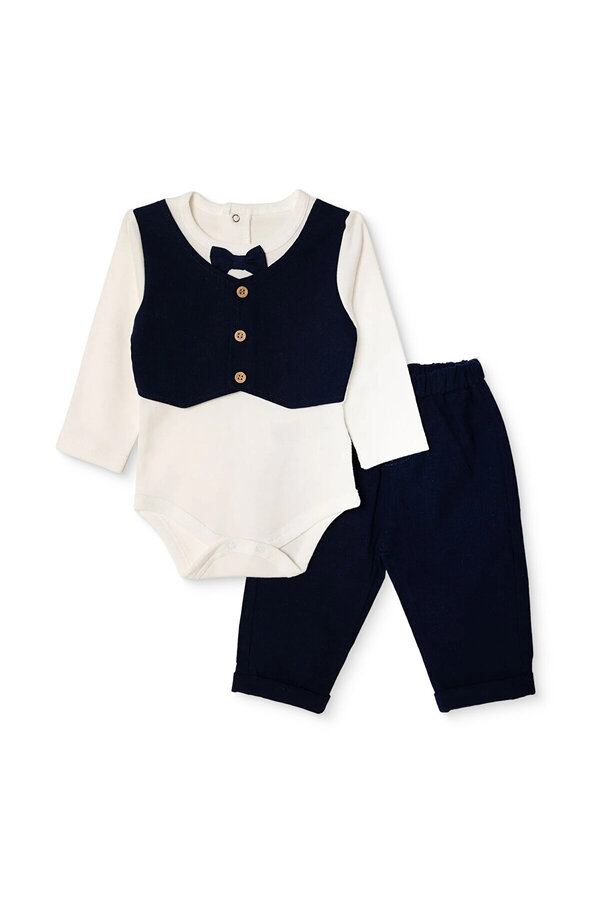 ebebek Hello Baby HelloBaby Erkek Bebek Mevlüt Kıyafeti Düğmeli Gömlek Yaka Uzun Kol Patikli