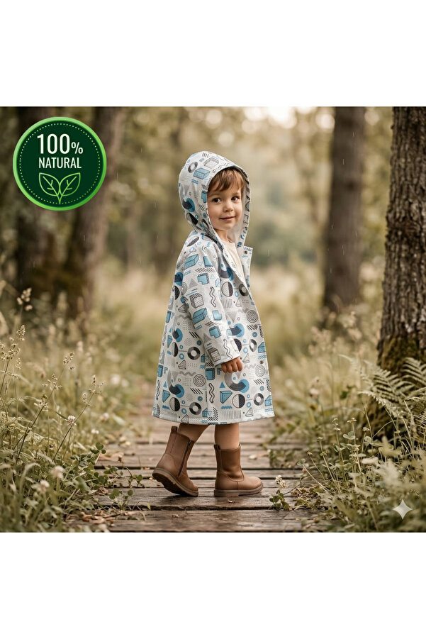 tinibud Terletmeyen Çift Taraflı Erkek Çocuk Yağmurluk 2-5 Yaş %100 Pamuk Müslin Astarlı