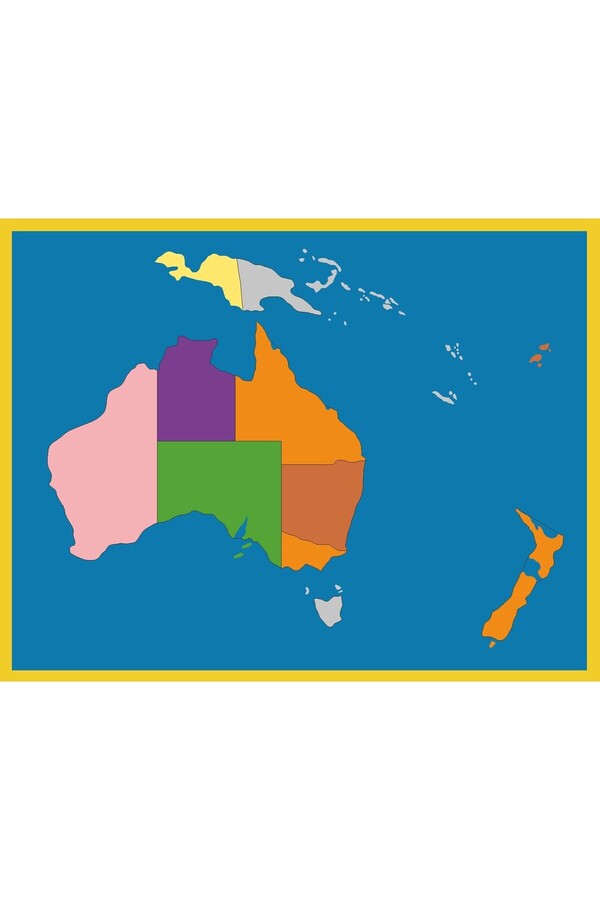 özgürce Eğitici Montessori Avustralya Haritası Kontrol Kartı Çocuklar İçin