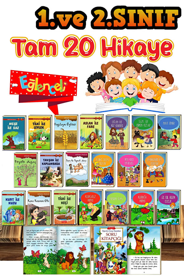 GÖNÜL YAYINCILIK 1. Ve 2.sınıf Hikaye Okuma Kitabı Lafonten Değerlerimiz Masalları 20 Kitap Set