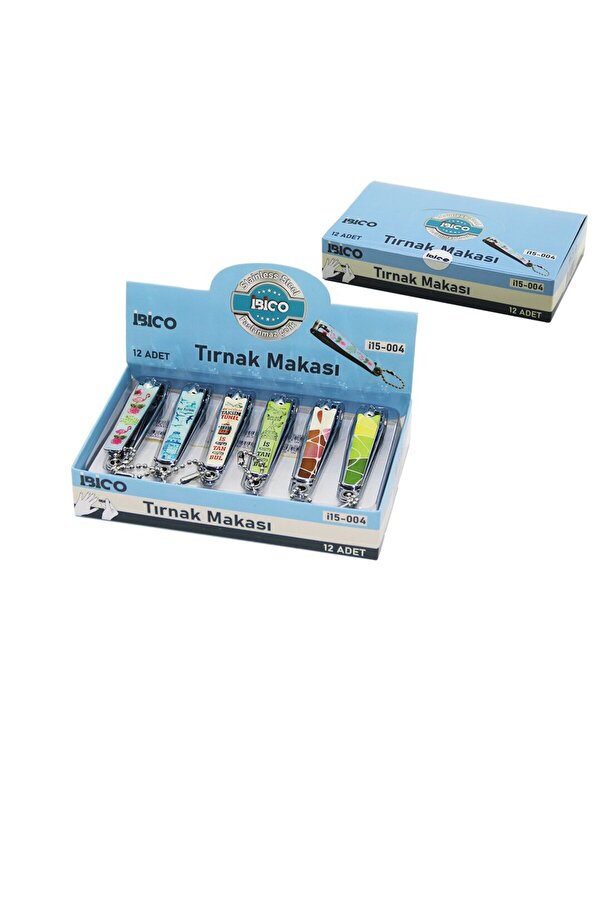 Greathings İBİCO İ15-004 ( BÜYÜK & RENKLİ DESENLİ ) TIRNAK MAKASI*12X50