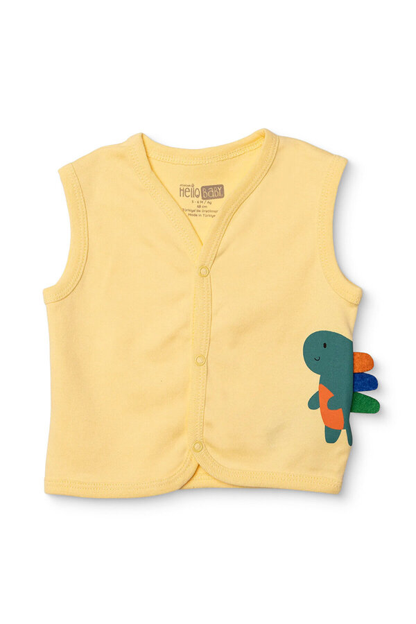 ebebek Hello Baby HelloBaby Erkek Bebek Yelek Hayvan Baskılı Çıtçıtlı V Yaka Atlet