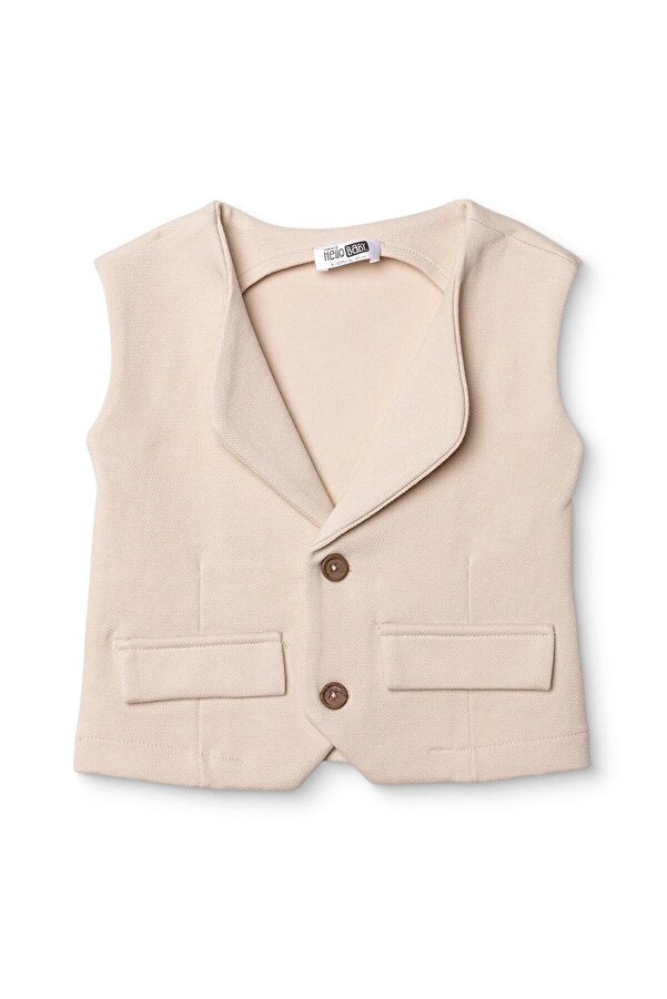 ebebek Hello Baby HelloBaby Erkek Bebek Yelek Düğmeli V Yaka Atlet