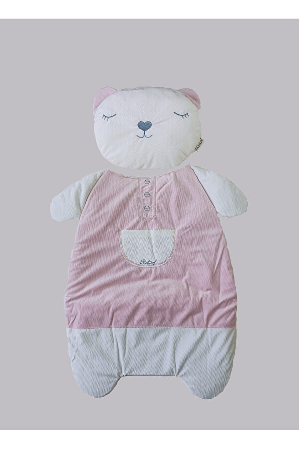 Bebitof Unisex Ayıcık Figürlü Jakarlı Lüks Alt Açma Seti - 0-12 Ay Bebek Alt Açma Minderi Matı