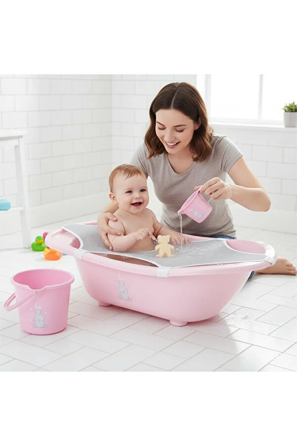 Babyjem Pembe Bebek Banyo Küvet Seti 5 Parça 439