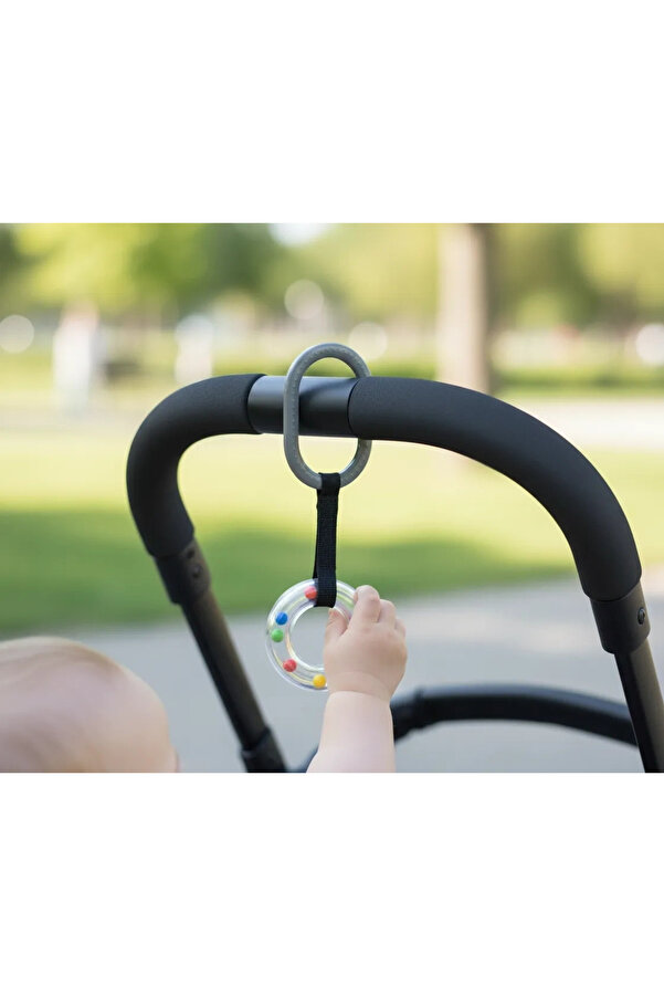 Babyjem Çıngıraklı Puset Halkası Gri Oval