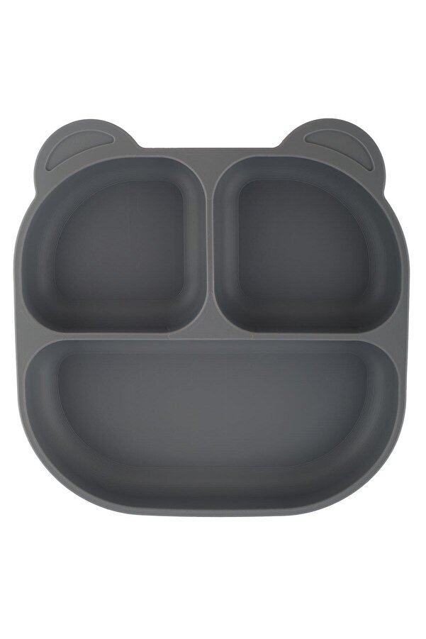 pandish MamMa Vakum Tabanlı Silikon Mama Tabağı - Gri Standart