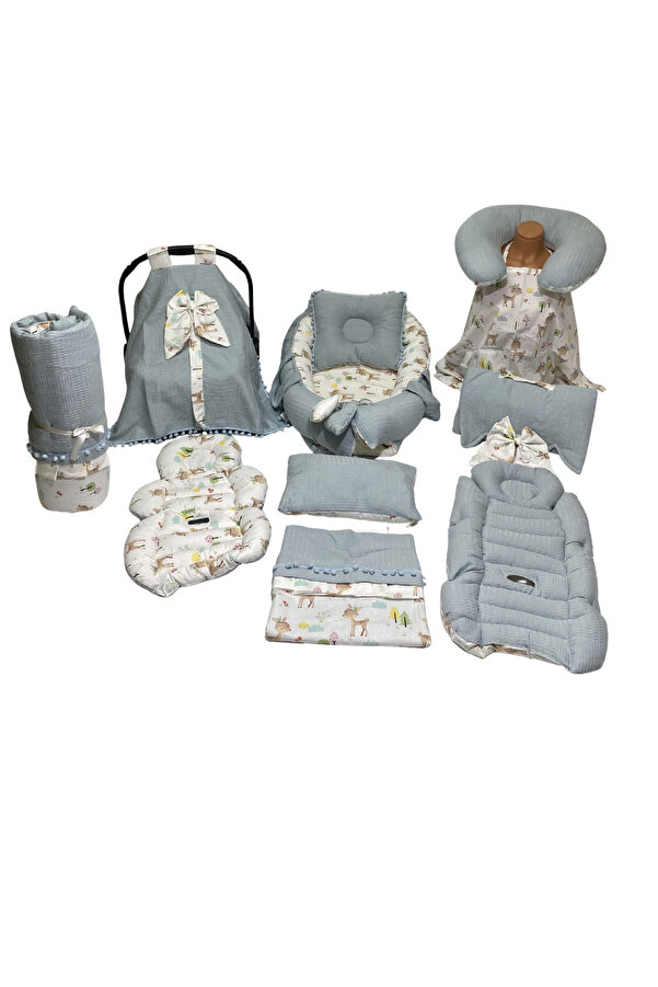 Happy Baby Dikiş Atölyesi 13’lü Babynest Puset Örtüsü Alt Açma Emzirme Yastığı Ana Kucağı Bebek Arabası Minderi Anne Yanı