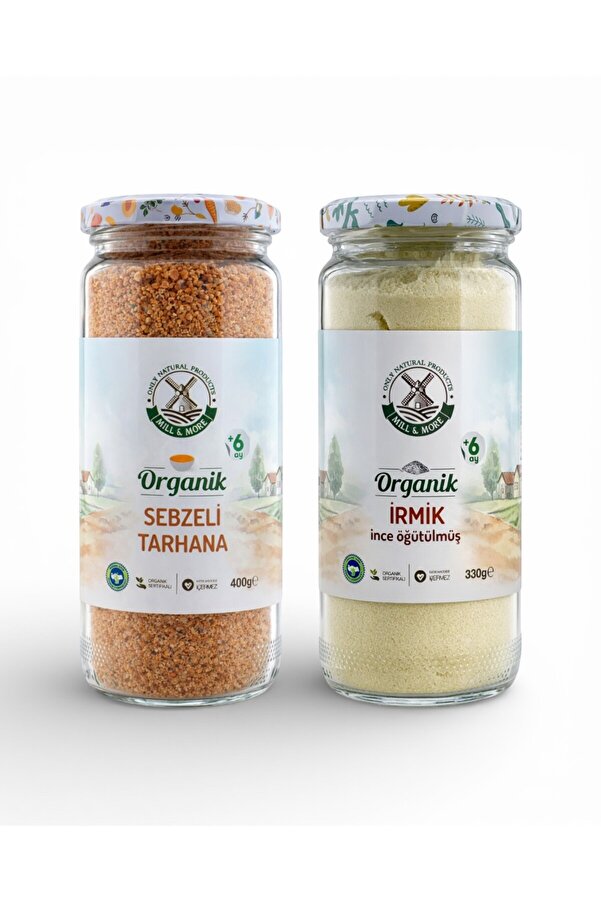 Mill & More Only Natural Products Organik Bebek Tarhanası 400 g + Organik Bebek İrmiği 330 g Seti