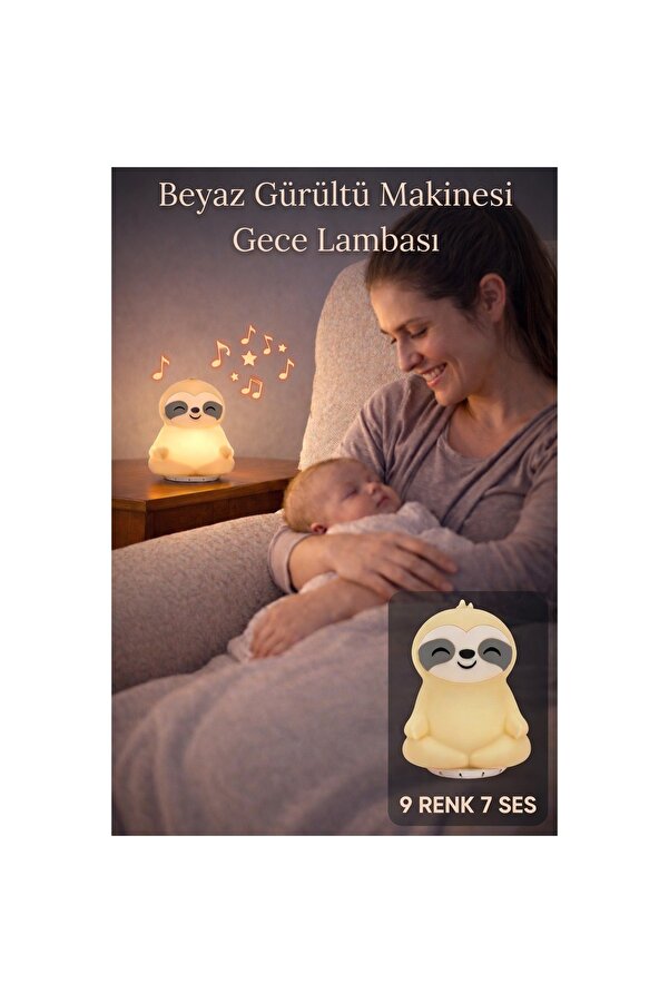 Lumaverse Lunora Beyaz Gürültü Makinesi | Bebek Uyku Cihazı | 7 Ses 9 Renk | Gece Lambası