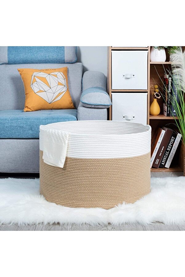 Saatistan Yumuşak ve geniş jüt pamuklu sepet, bebek eşyası toplama için ideal