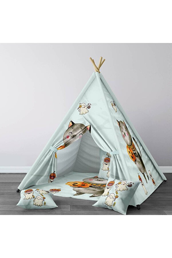 instababyrooms Çocuk Oyun Çadırı Kedi ve Hayaletler Dijital Baskılı