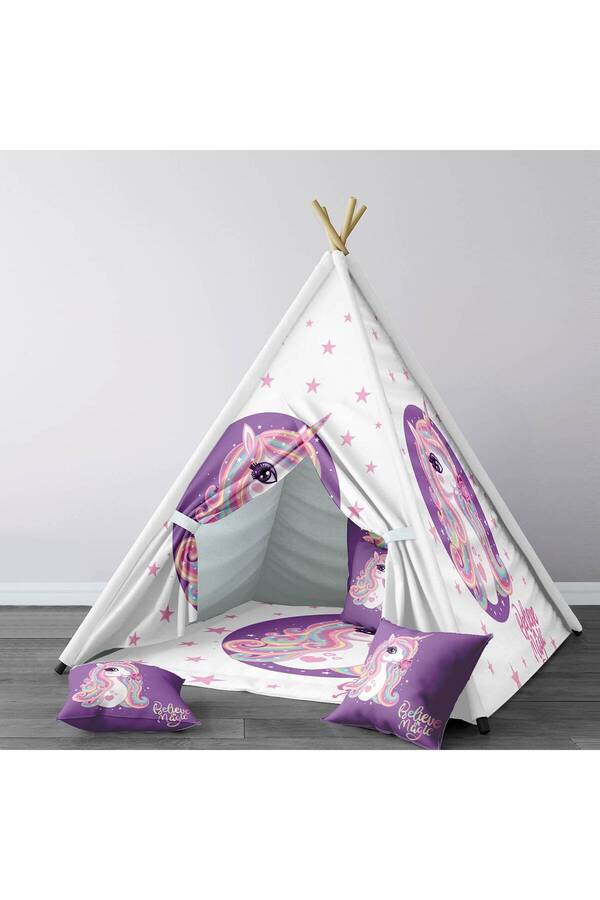 instababyrooms Çocuk Oyun Çadırı Unicorn Dijital Baskılı