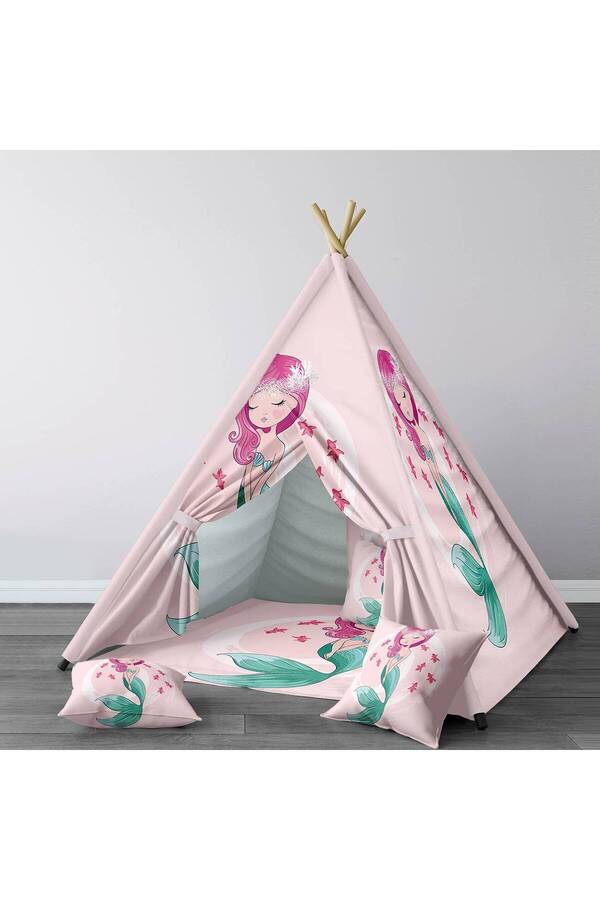 instababyrooms Çocuk Oyun Çadırı Deniz Kızı Dijital Baskılı