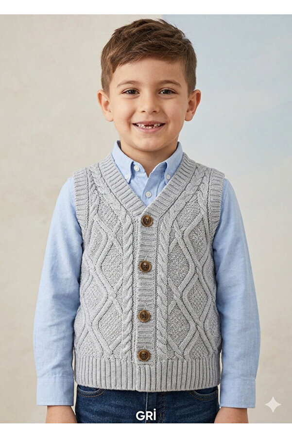 BABYLY Bebek ve çocuk triko Yeleği 1.2.3.4.5.yaş Dikişsiz