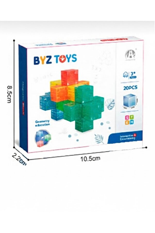 BYZ TOYS 20 Psc Magnetic küp yapı blok