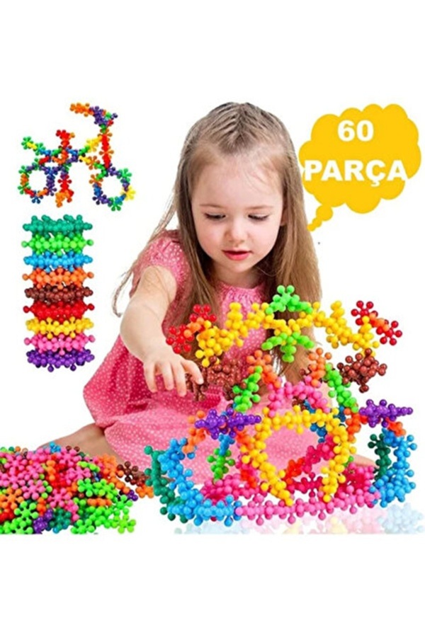 MODA Kar Tanesi Molekül Yapı Taşları 60 Parça Eğitici Oyuncak – Zeka Geliştirici –